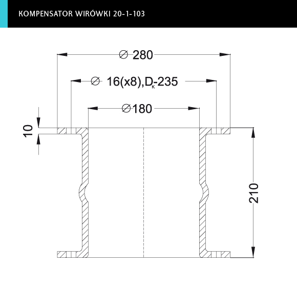 rzut kompensatora wirówki 20-1-103